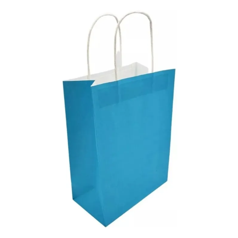 12 Bolsas Papel Kraft De Regalo Diferentes Colores 21x11x27-2