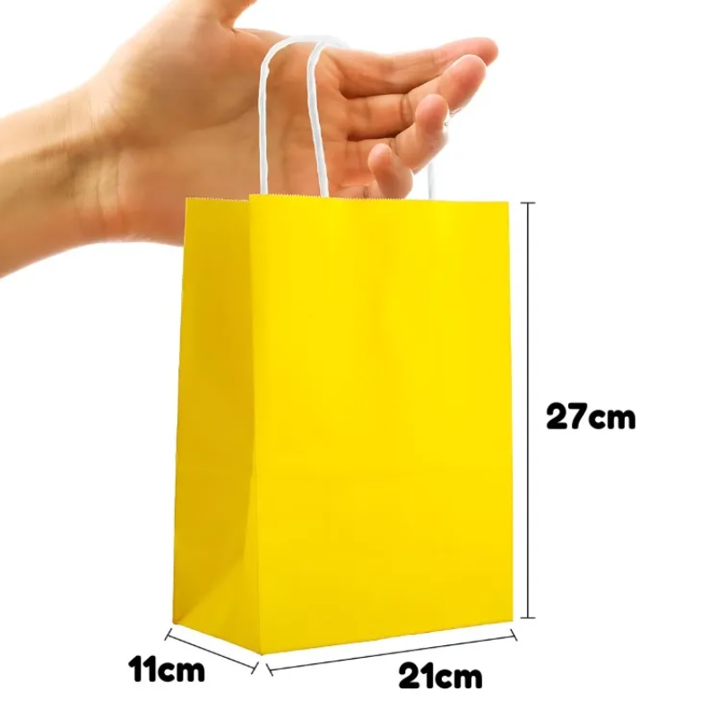 12 Bolsas Papel Kraft De Regalo Diferentes Colores 21x11x27-4