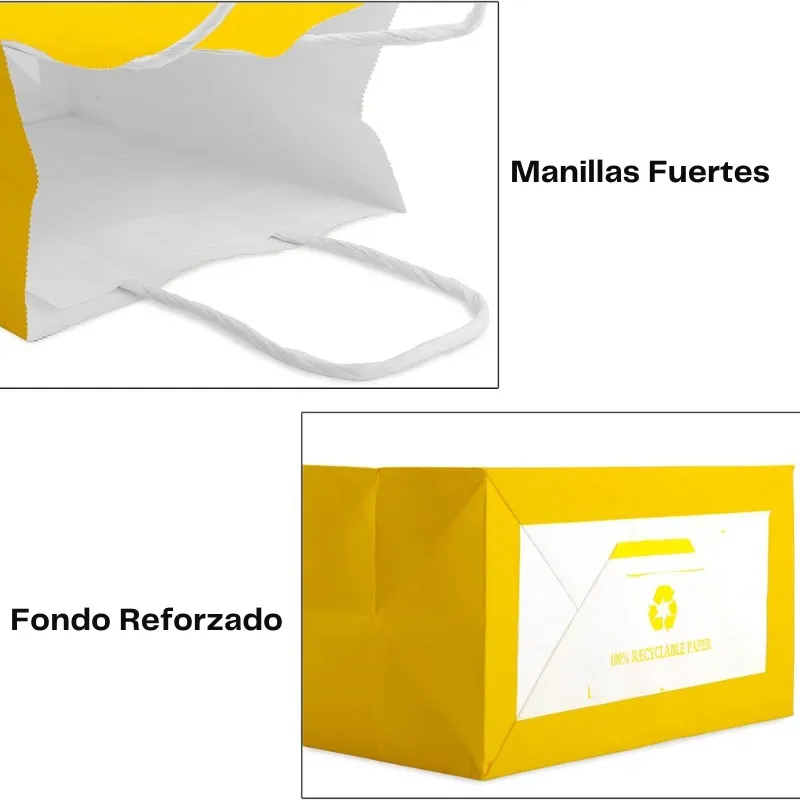 12 Bolsas Papel Kraft De Regalo Diferentes Colores 21x11x27-5