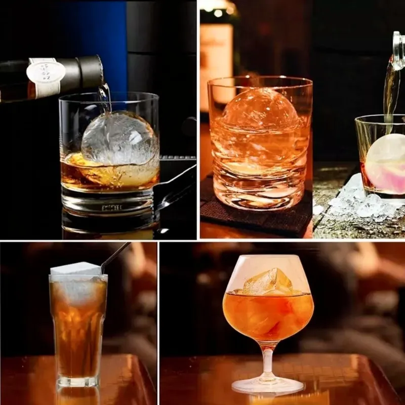 X3 Hieleras Cubeteras Grandes Silicona Con Embudo Cocktails-4