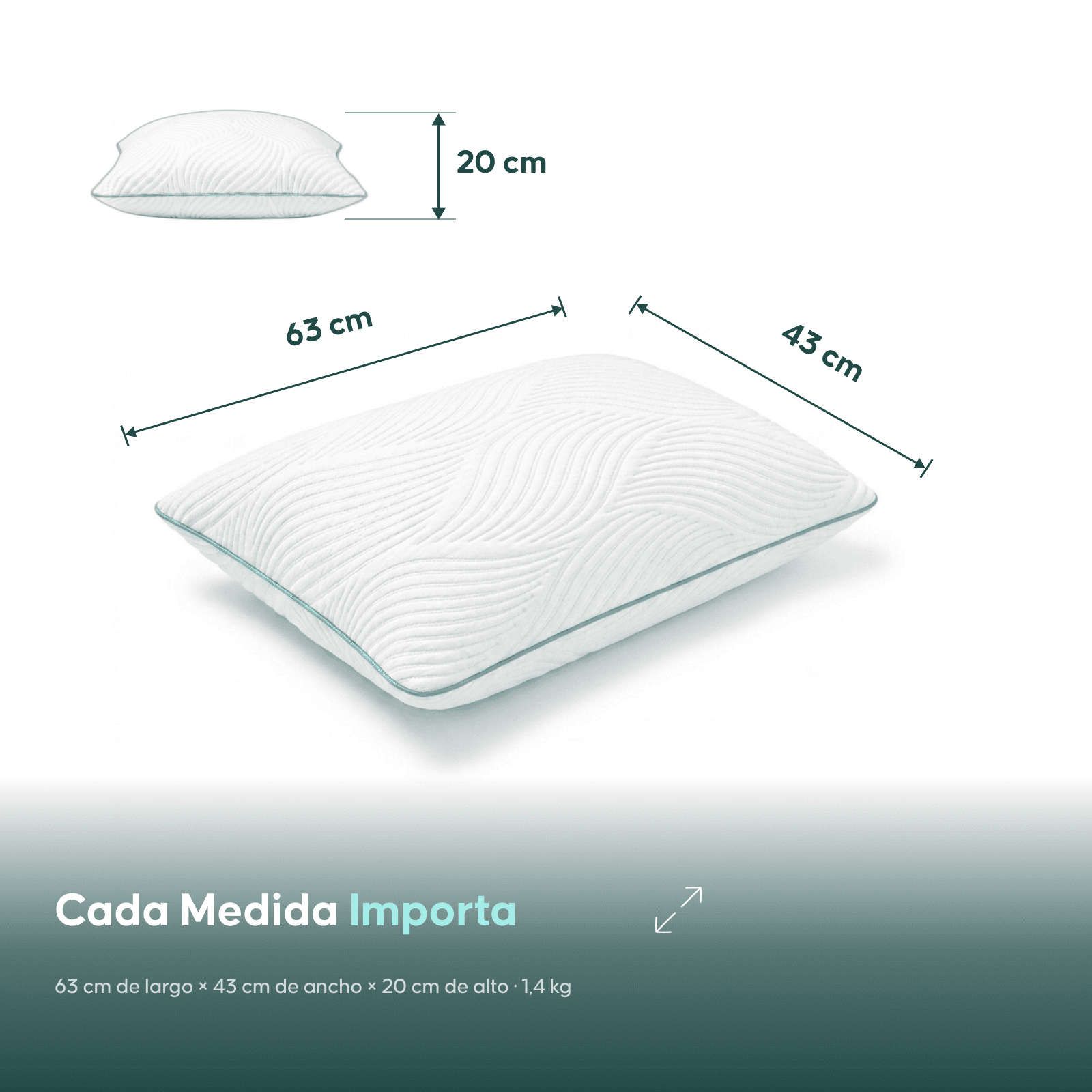 Almohada De Bambu Ajustable Ortopédica Memory Foam Woven Blanco-3