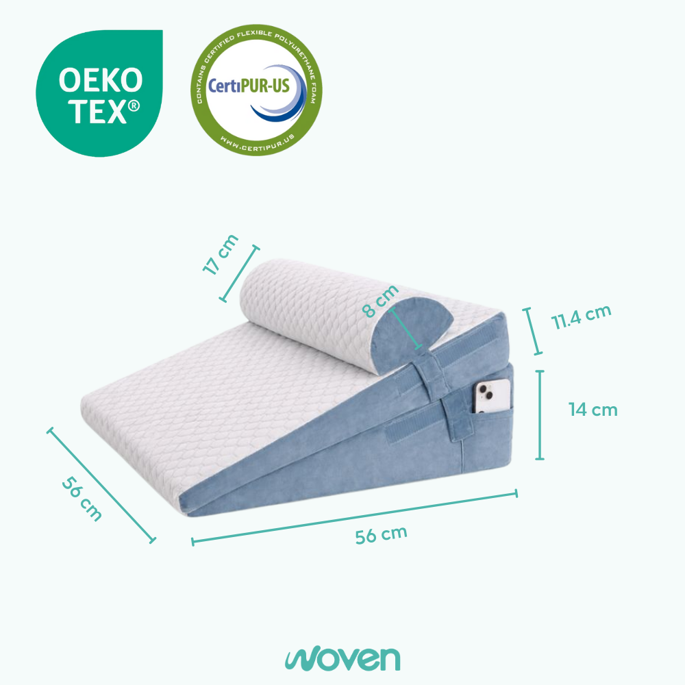 Cojin Antirreflujo Para Adultos Almohada Viscoelástica Doble Blanco  -6