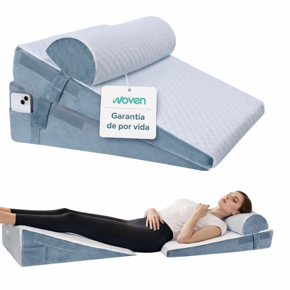Cojin Antirreflujo Para Adultos Almohada Viscoelástica Doble Blanco  -7