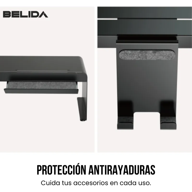 Elevador De Monitor Escritorio Belida Base Para Accessorios Negro-2