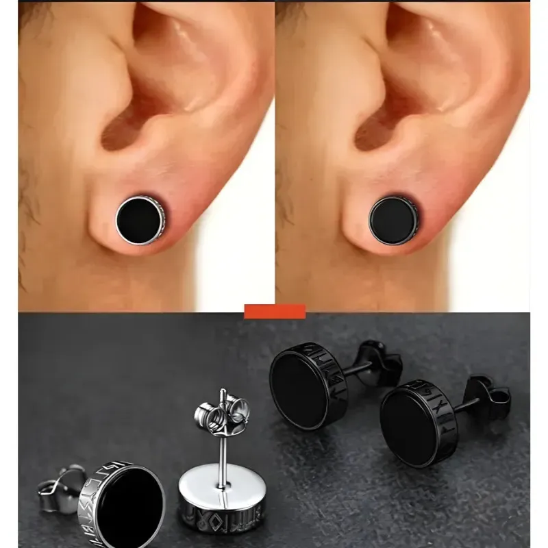 Par Aros Aretes Unisex Acero Inoxidable Hipoalerg nicos Para Hombre Y Mujer-4