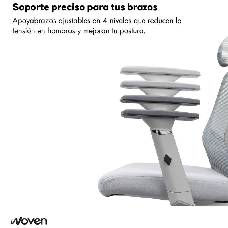 Silla De Escritorio Zenith Ergon mica Ajustable Blanca Woven-2