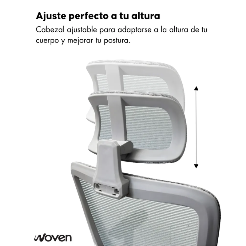 Silla De Escritorio Zenith Ergon mica Ajustable Blanca Woven-3