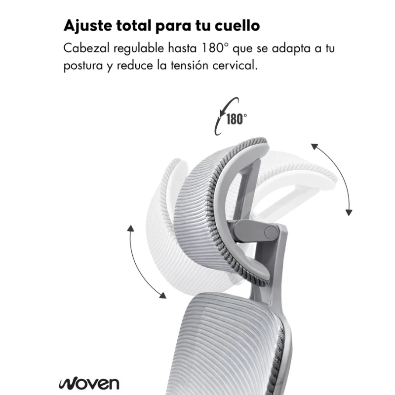 Silla De Escritorio Zenith Ergon mica Ajustable Blanca Woven-4