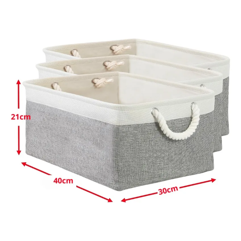 3 Cajas Decoradas Con Asas Para Almacenamiento Hogar-2