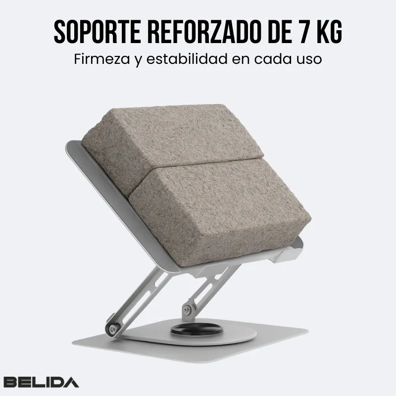 Elevador Para Laptop De Aluminio 360 Belida Soporte Notebook Plateado-4