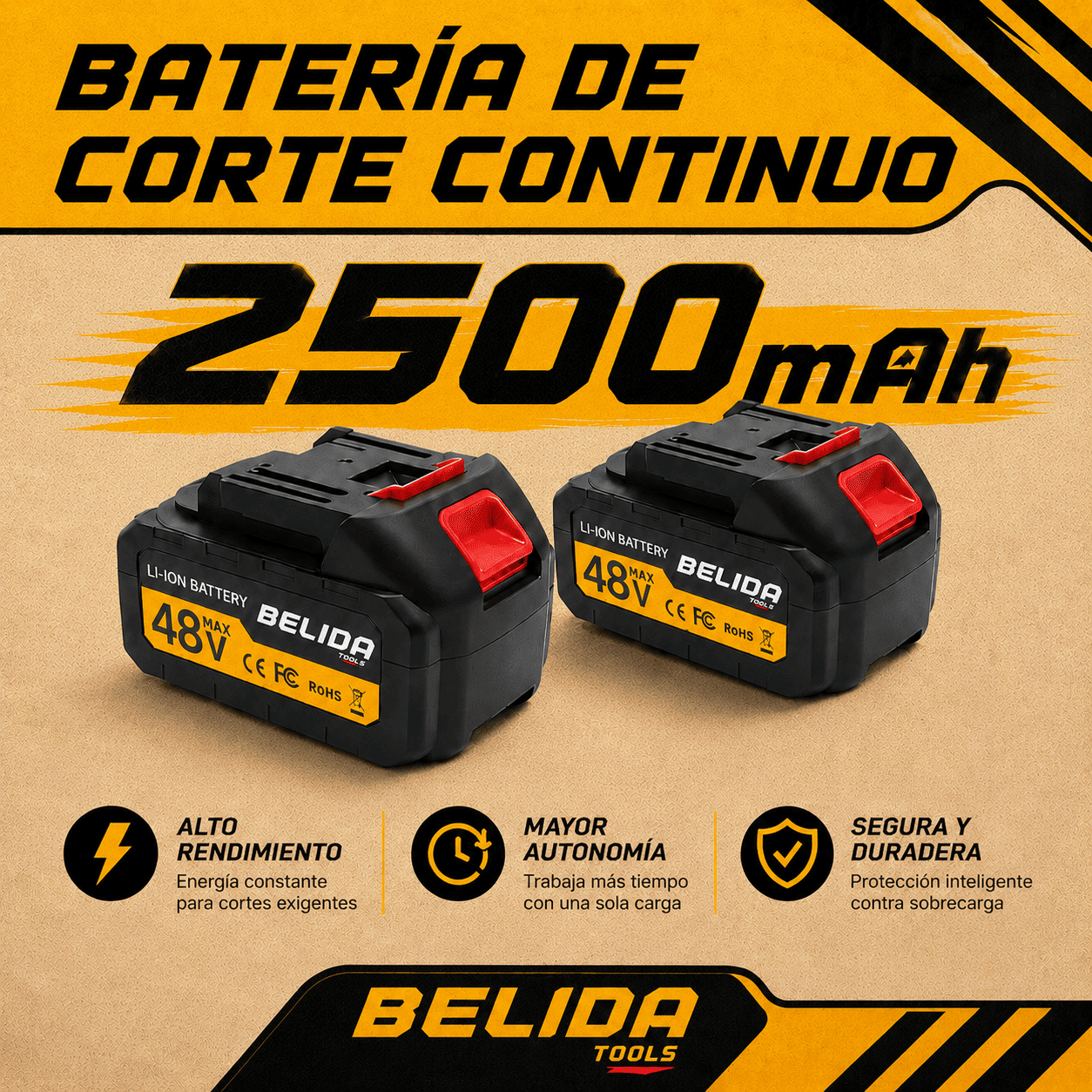 Motosierra Inalámbrica 8 Belida 2 Baterías Y Cargador-2