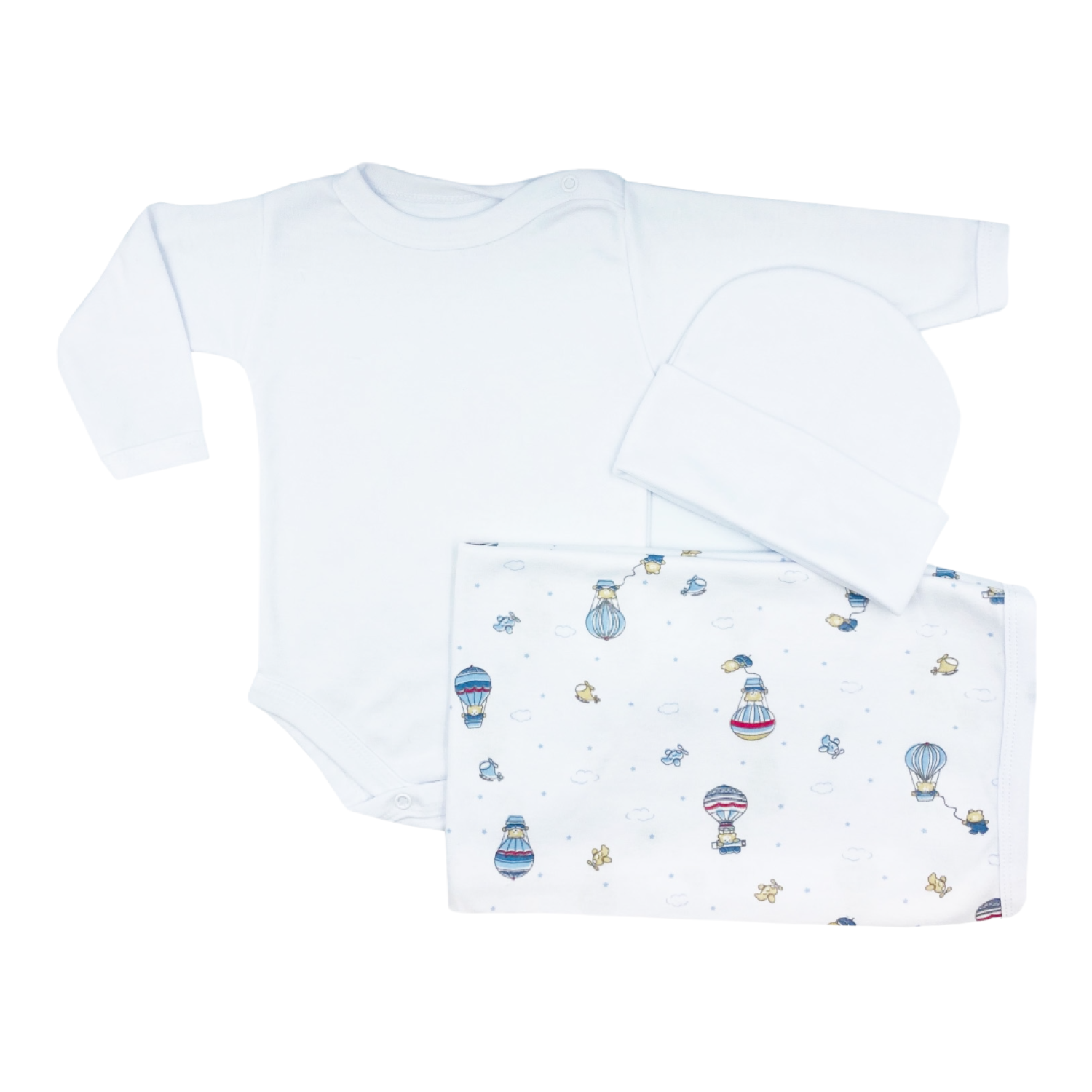Set manta 80*60 cms, body liso, gorro modelador niño-0