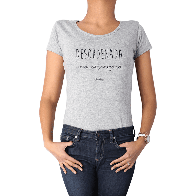 Polera Calambur mujer Desordenada Gris-0