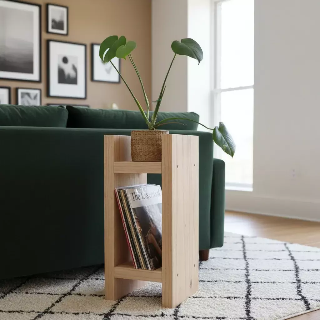 4 Unidades Revistero Decorativo De Madera Natural-2