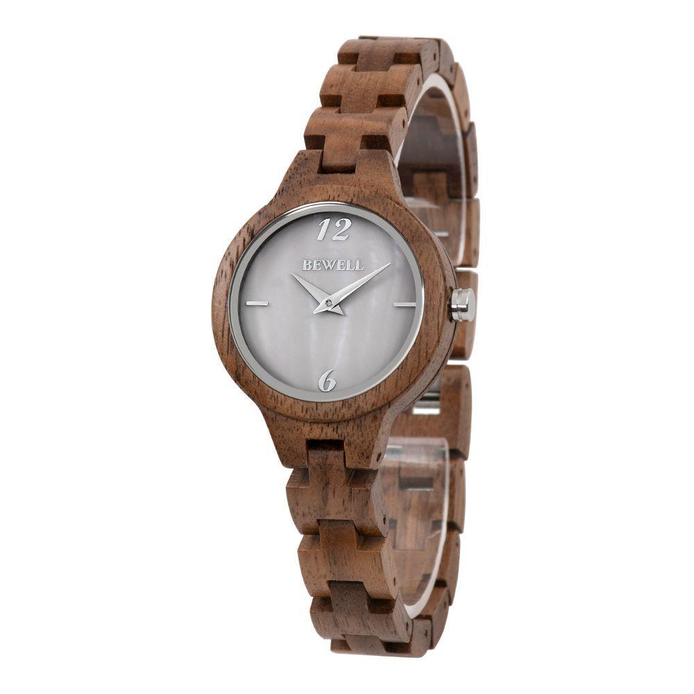 Reloj Quarzo De Madera Sándalo Indú Para Dama-3