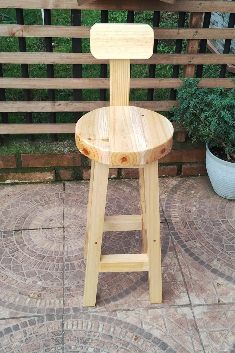 4 Unidades Pisos Taburetes Madera Bar O Cocina Vitrificado Vitrificado-3