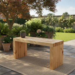 3 Unidades Banco Madera Terraza Jardín 100 Cm Modelo Kuyen-3