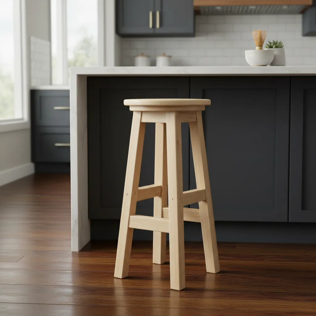 Taburete Nehuen Piso Redondo Madera Bar Cocina-4