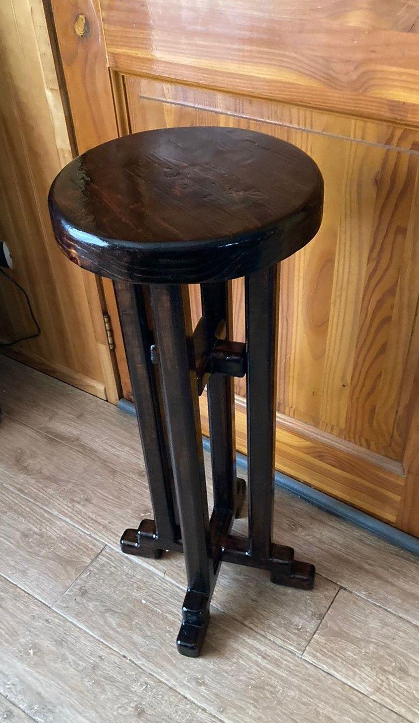 Pisos Taburetes Madera Banco Para Bar Color Nogal Oscuro Laqueado Nogal Oscuro-4