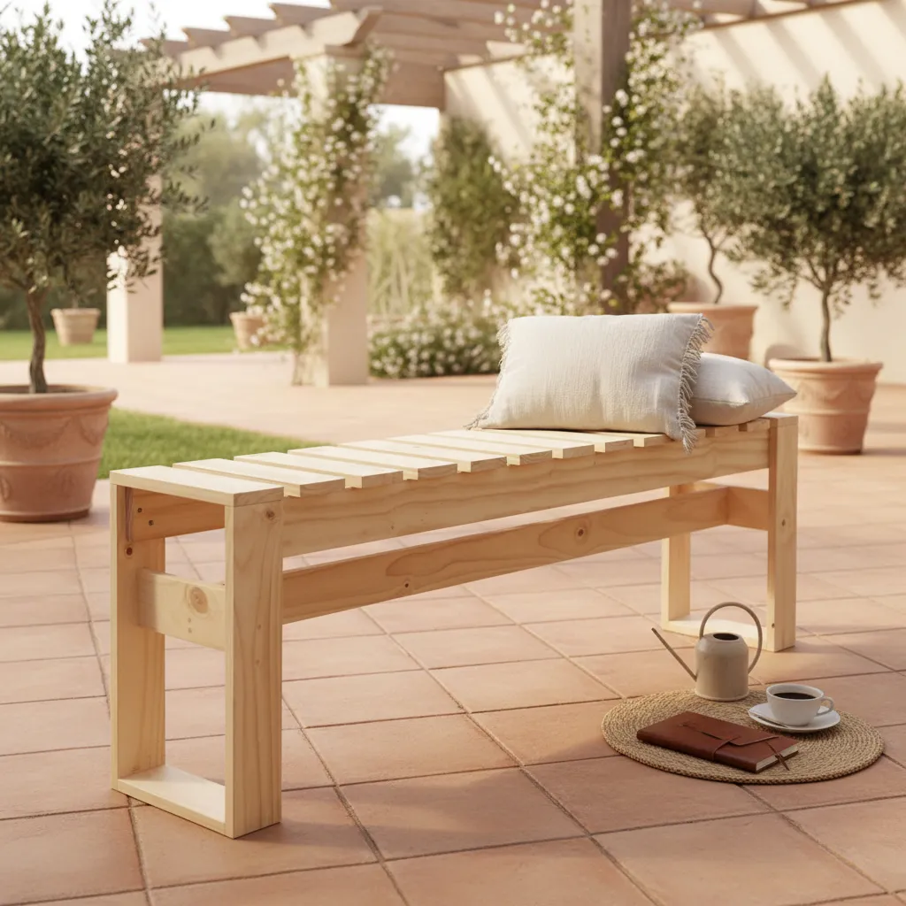 Banca De Madera Terraza, Patio, Cocina 1.5 Metros -3