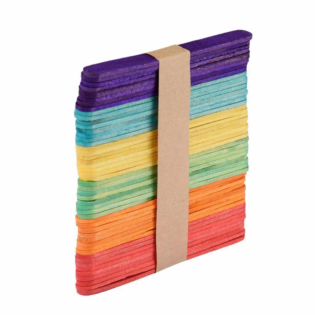 Pack 50 Unidades Palos de Madera Colores 50 Unidades Torre-2