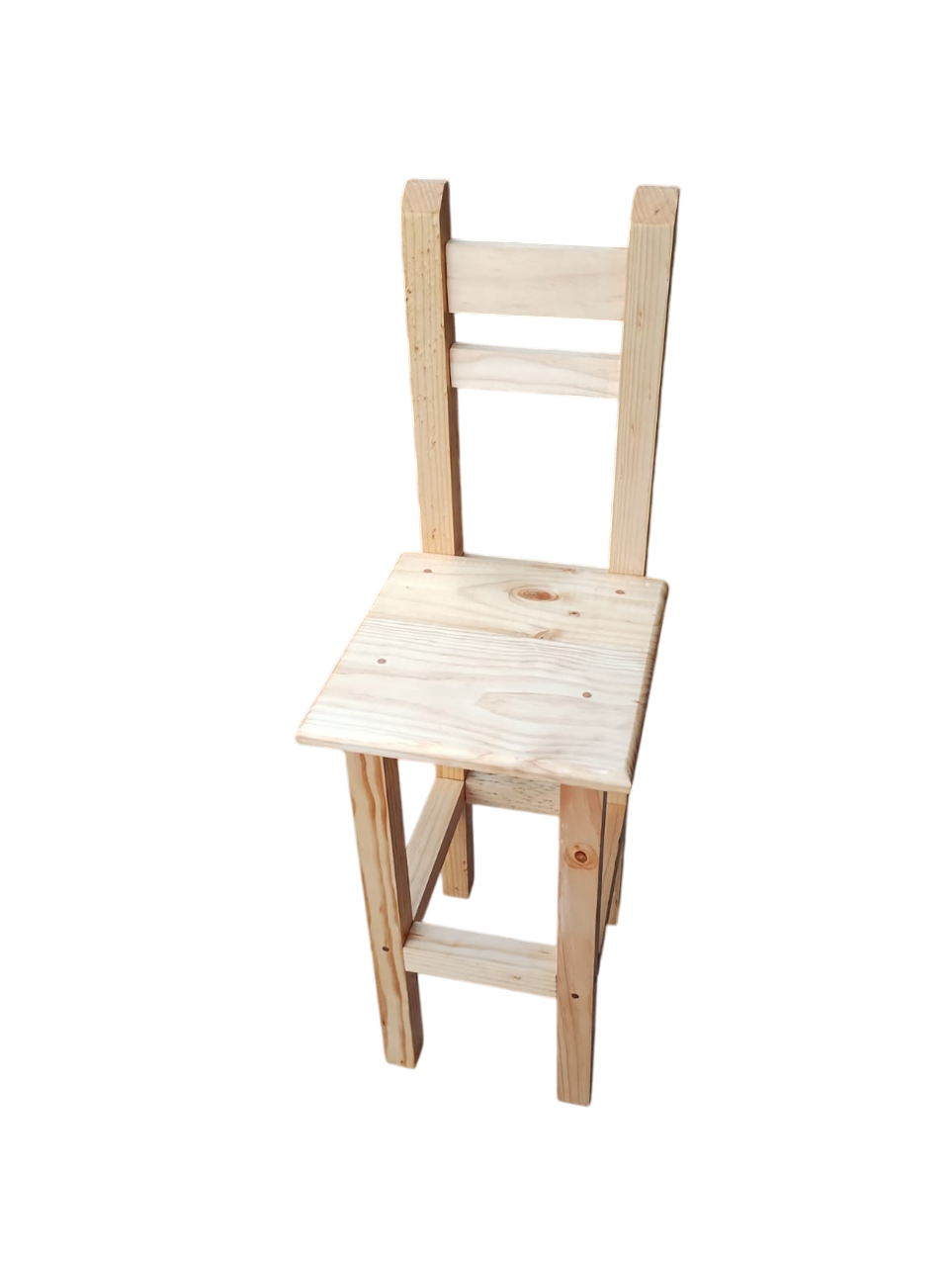 4 Unidades Taburetes Madera Color Natural Sellado Cocina Bar-3