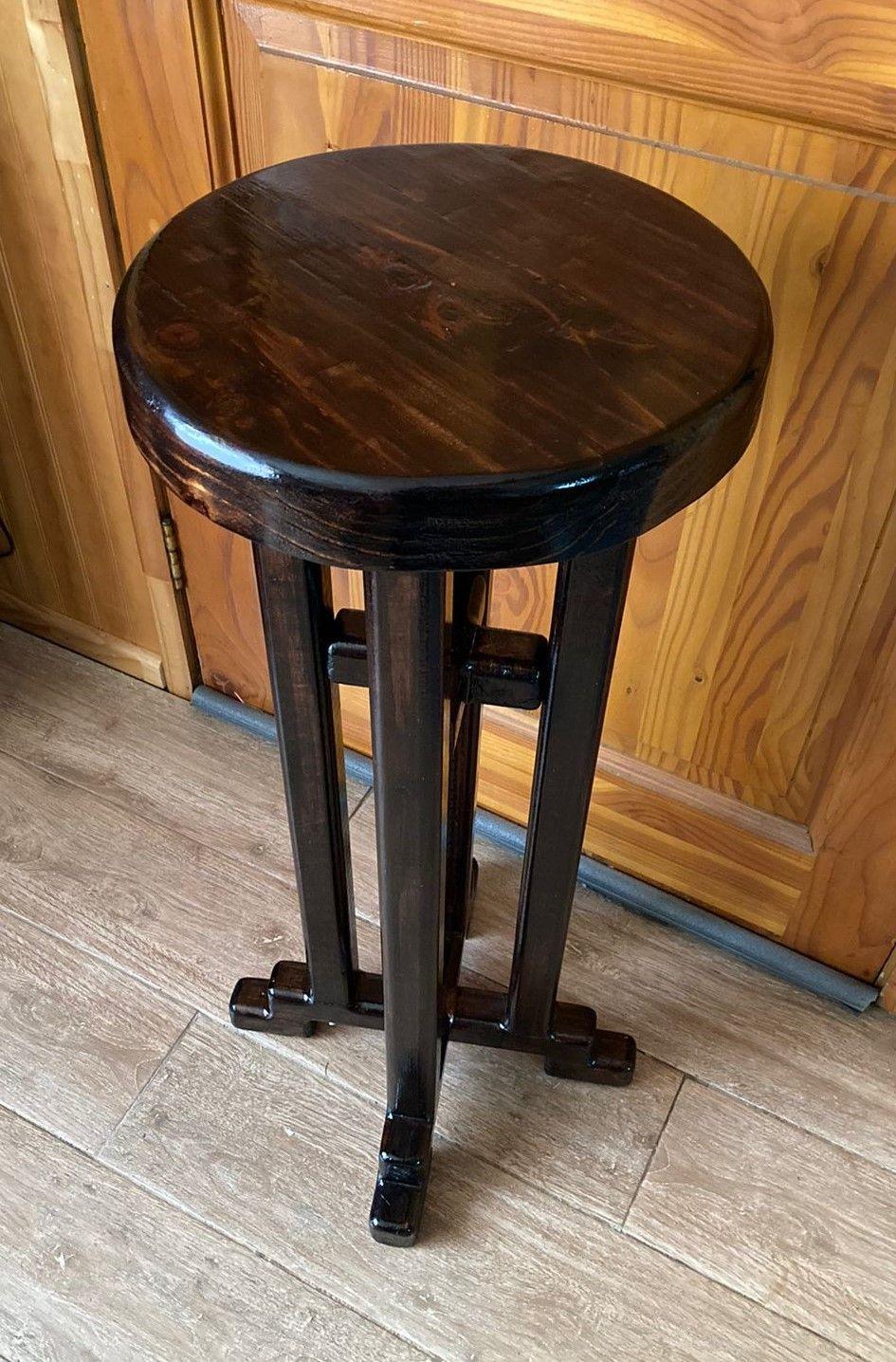 4 Pisos Taburetes Madera Banco Para Bar Color Nogal Oscuro Laqueado Nogal Oscuro-4