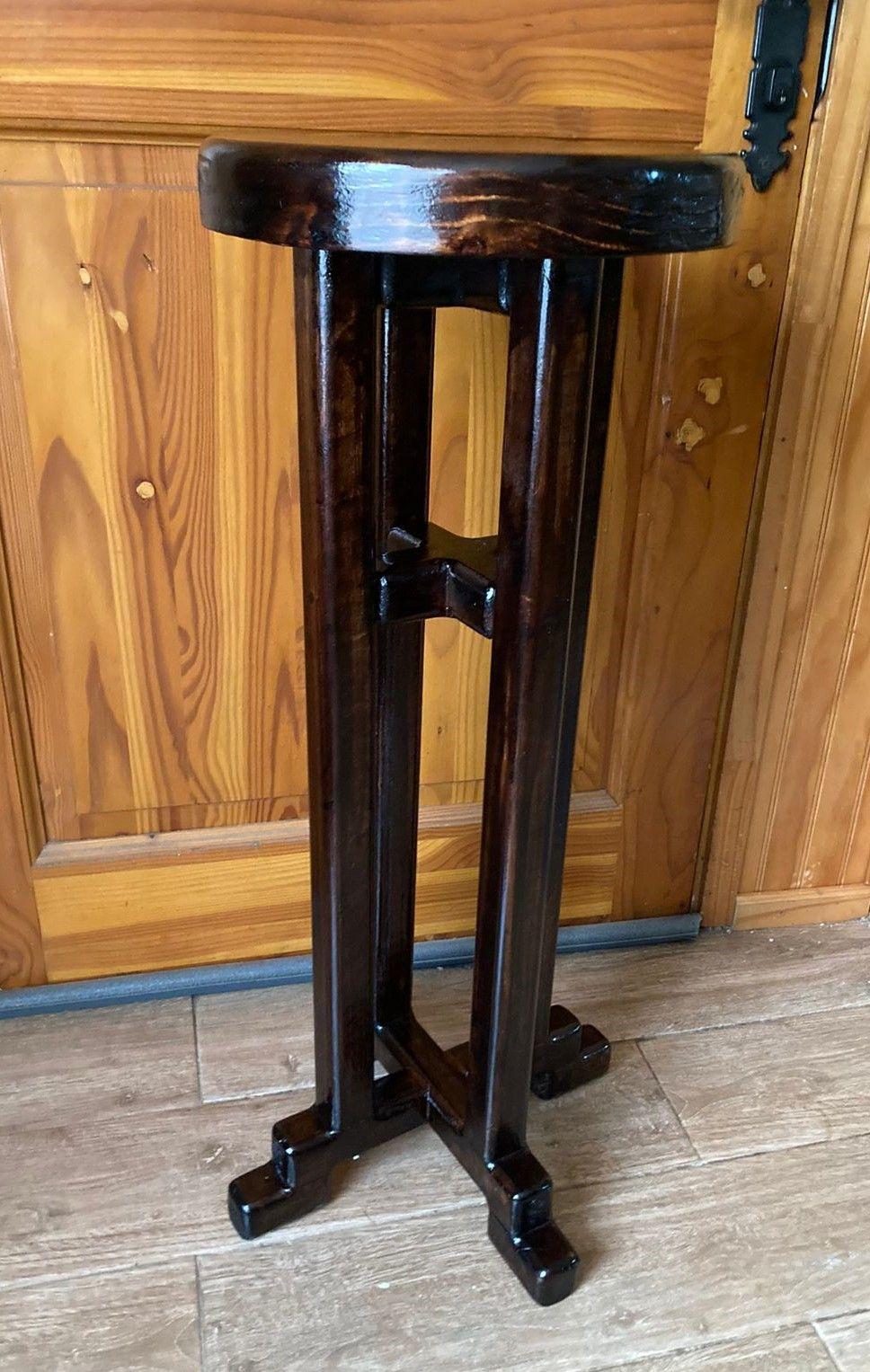 4 Pisos Taburetes Madera Banco Para Bar Color Nogal Oscuro Laqueado Nogal Oscuro-5