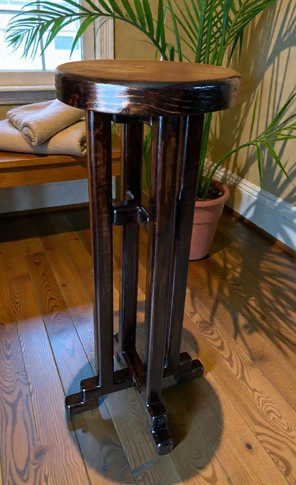 4 Pisos Taburetes Madera Banco Para Bar Color Nogal Oscuro Laqueado Nogal Oscuro-4