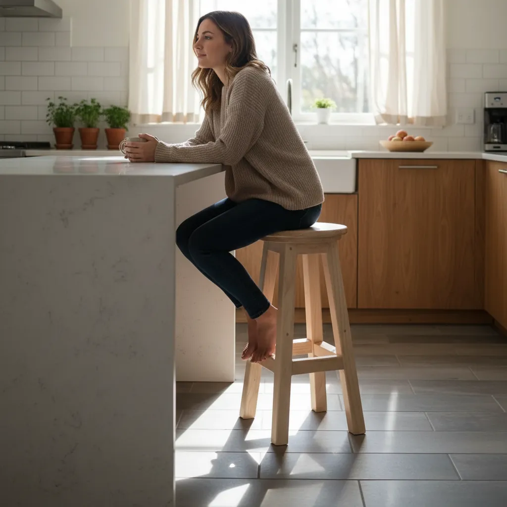 4 Unidades Pisos Taburetes Madera Para Bar Modelo Nehuen de Andres Maderas-3