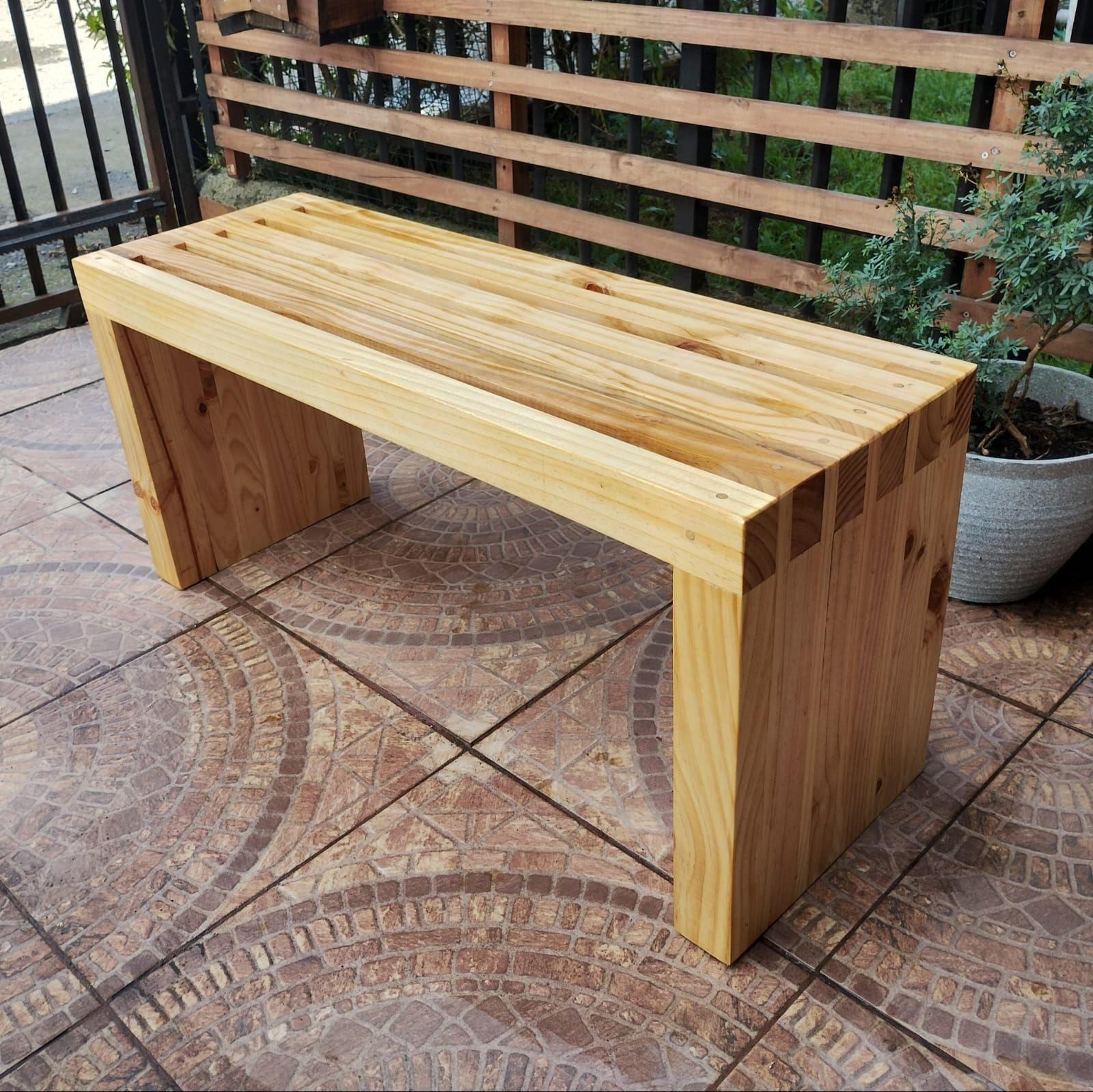 Banca De Madera 100 Cm De Largo-3