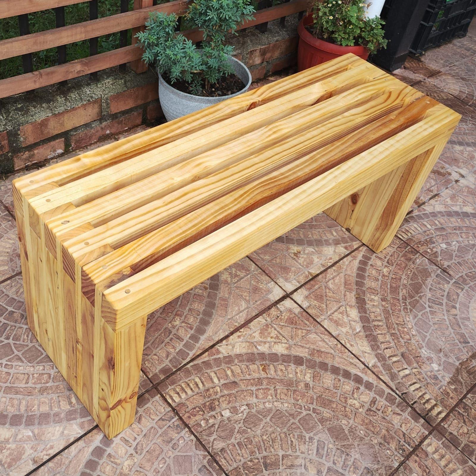 Banca De Madera 100 Cm De Largo-4