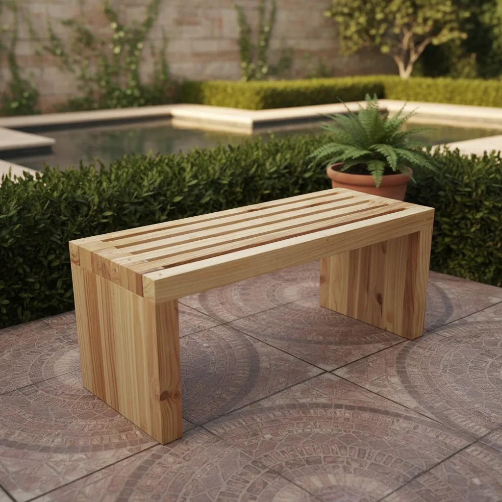 Banca De Madera maciza 100 Cm Modelo Kuyen-1