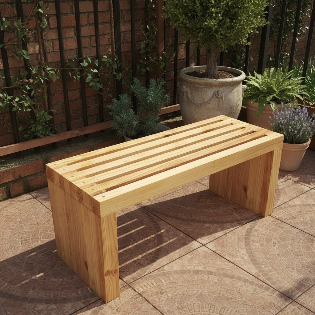 Banca De Madera maciza 100 Cm Modelo Kuyen-2