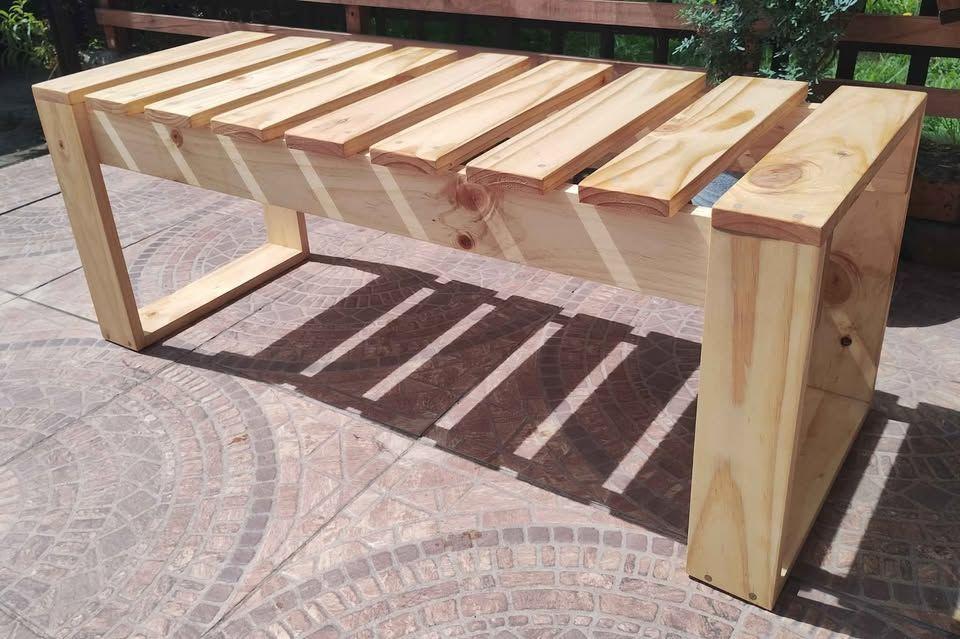 4 Unidades Banca De Madera Terraza, Patio, Cocina-2