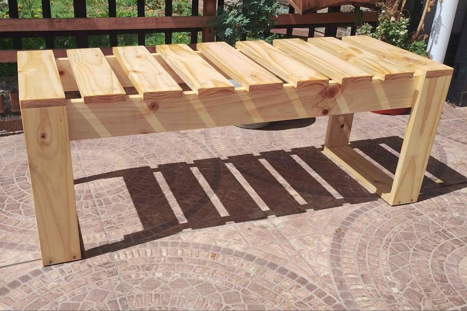 4 Unidades Banca De Madera Terraza, Patio, Cocina-3