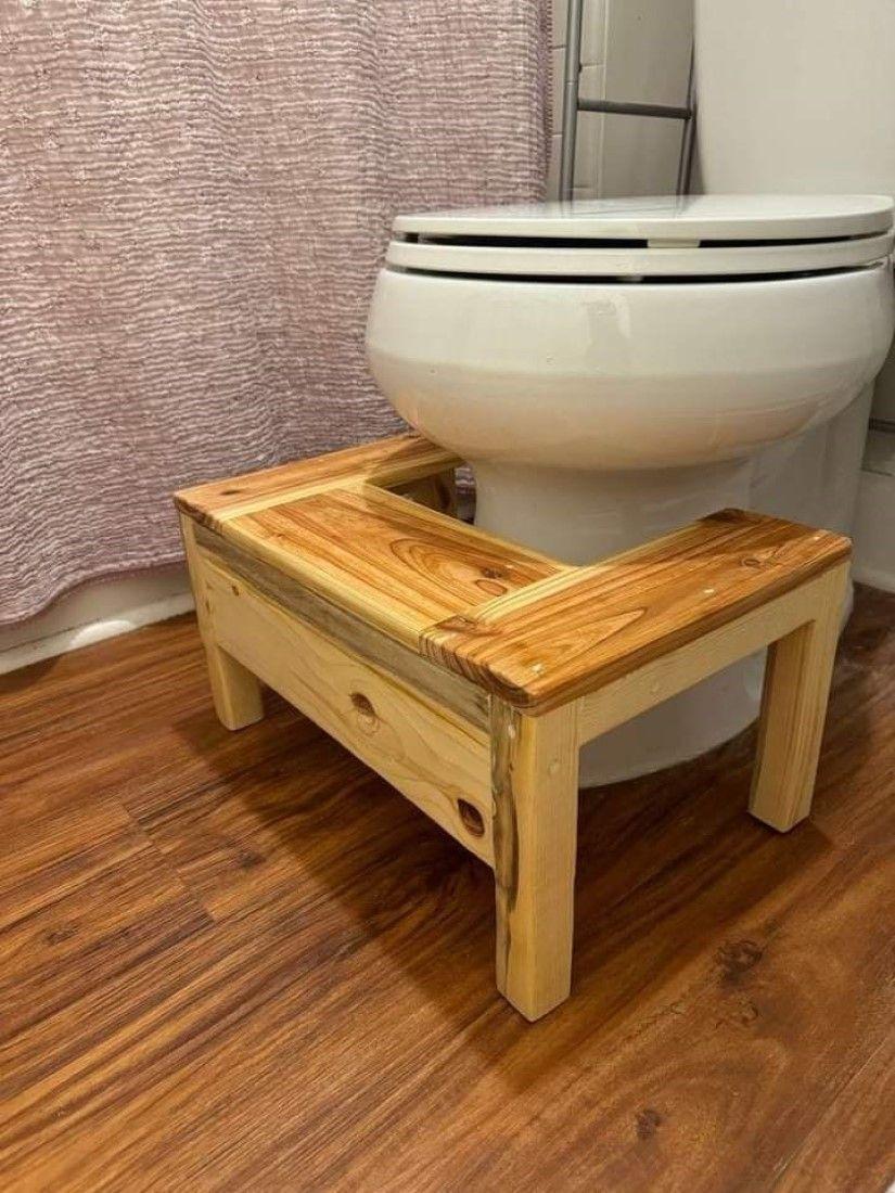 Banquito Madera Niño Para Baño Toilette Vitrificado Lavable-1