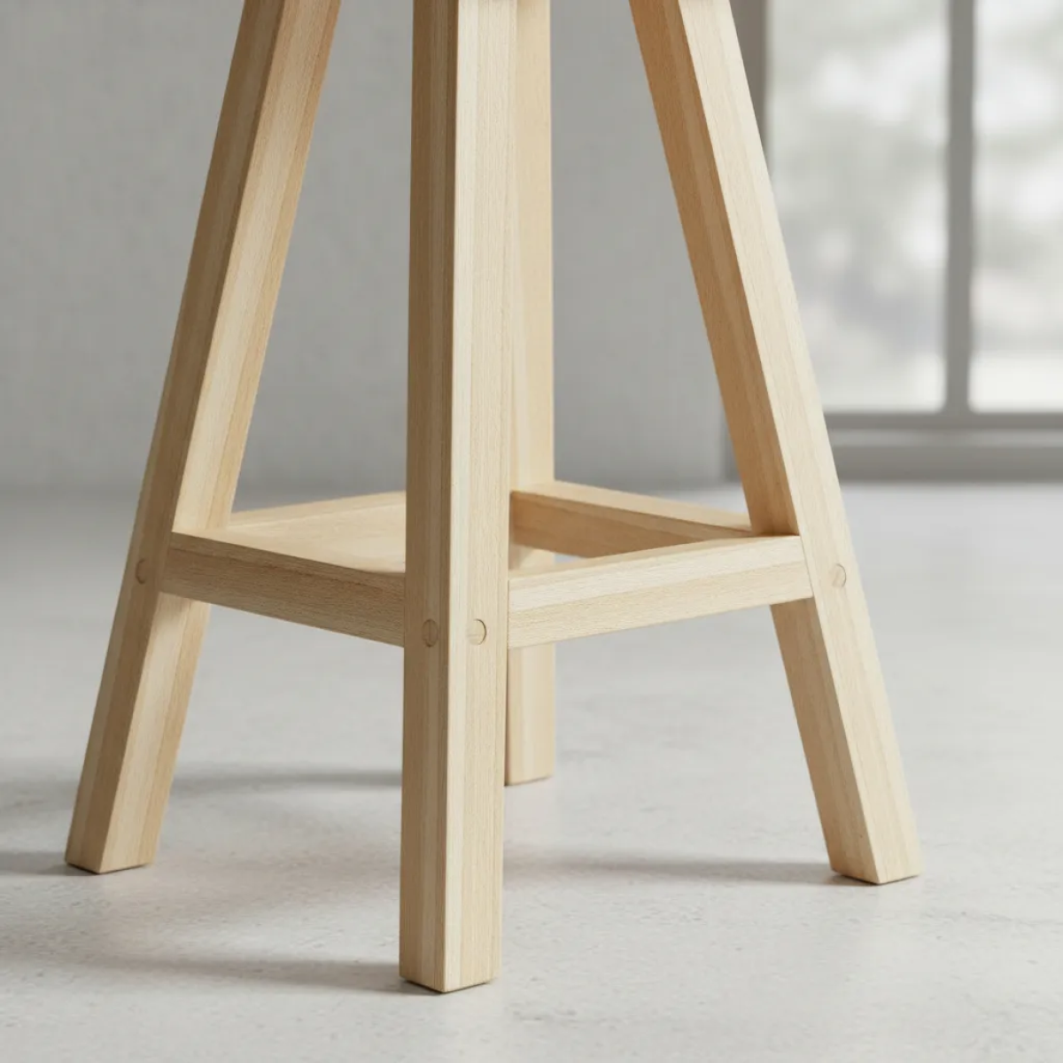 Taburete Wente Piso Asiento Madera Vitrificado Lavable Impermeable-2