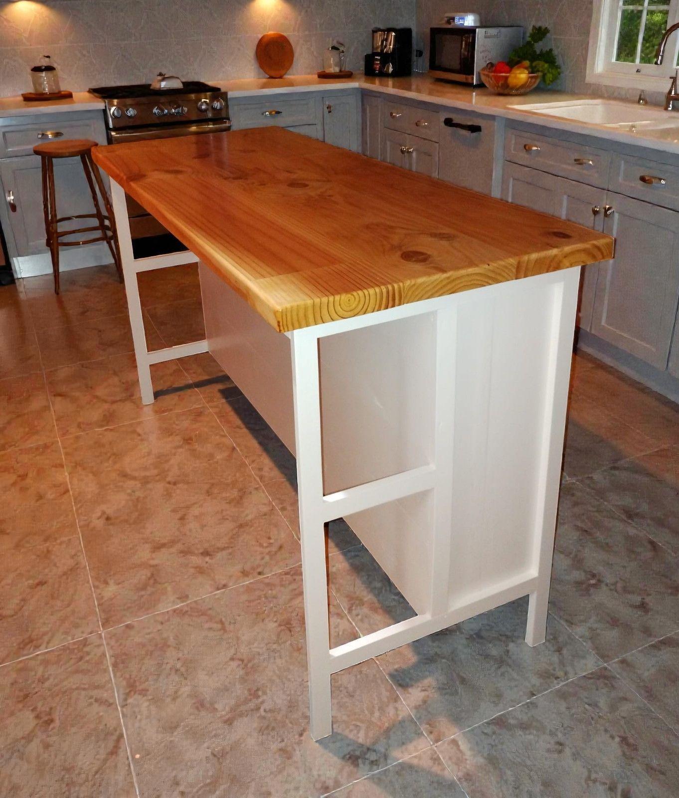 Mesa madera tipo Americana Isla Cubierta Vitrificada. Cocina Comedor-2