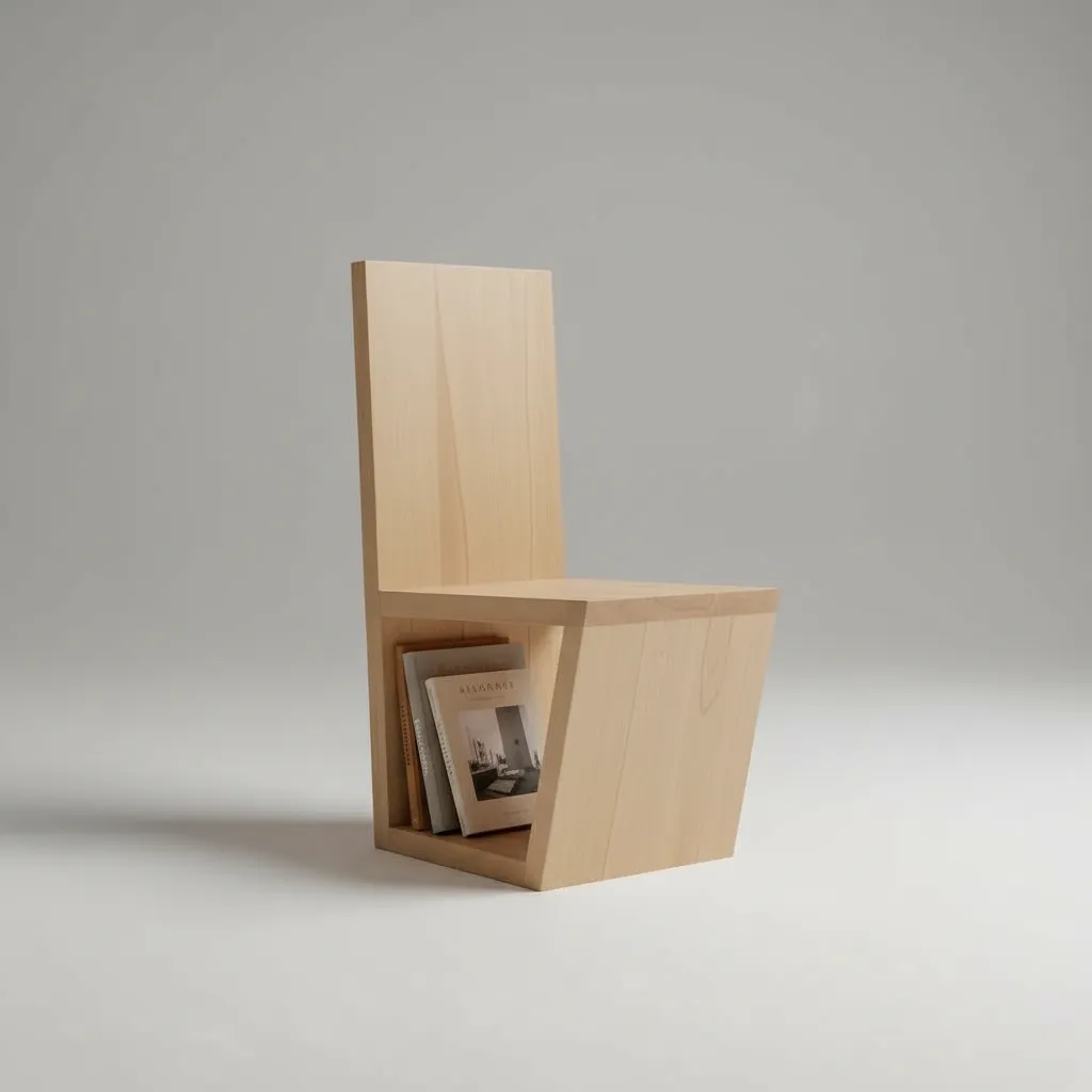 Taburete De Lectura Altura 45 Cm Vitrificado Vitrificado Natural-2