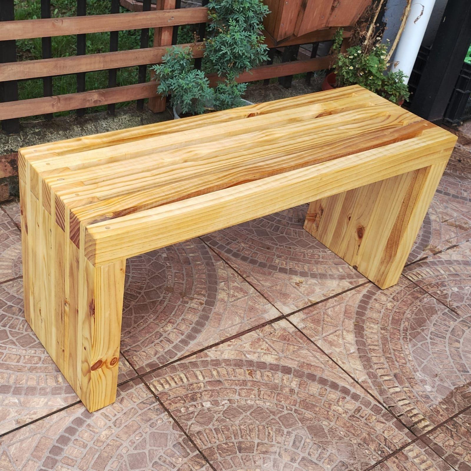 4 Unidades Banca De Madera 100 Cm De Largo-2