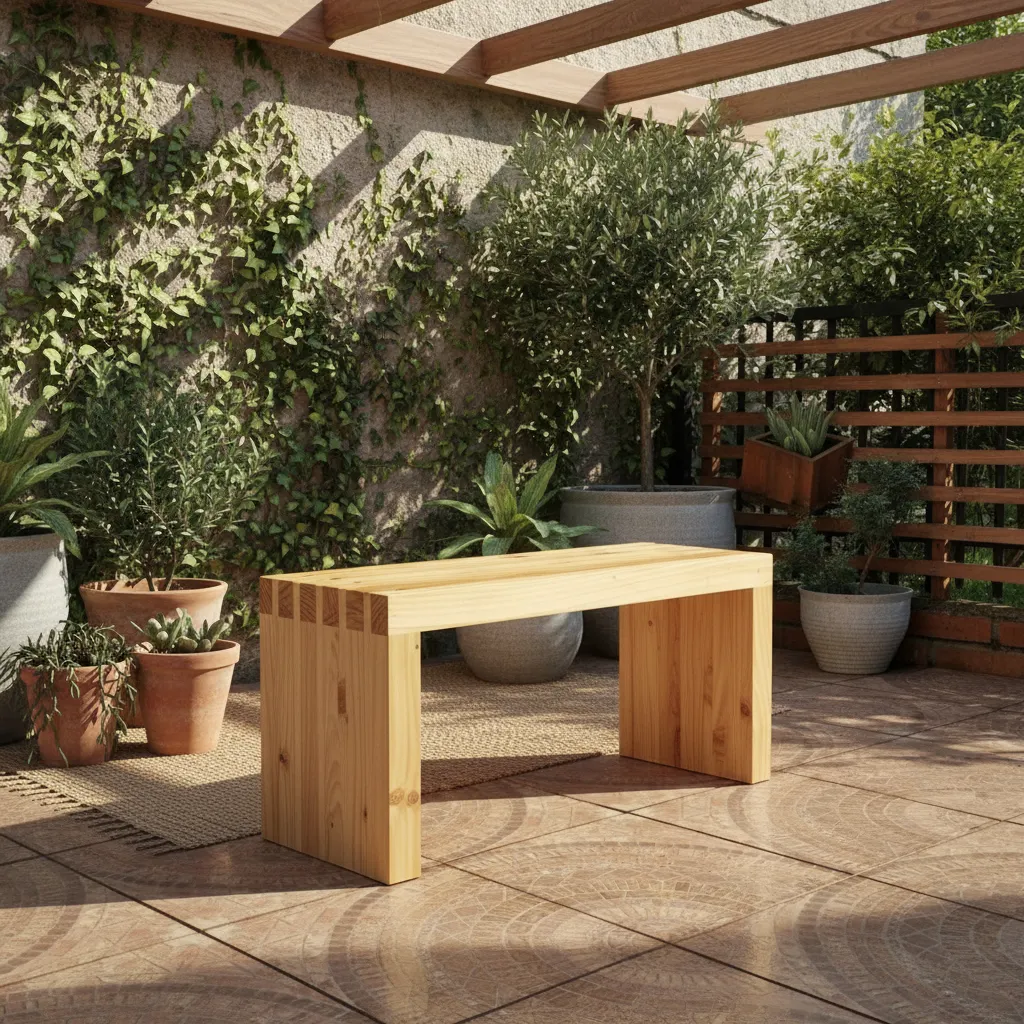   3 Unidades Banco Madera Terraza Jardín 100 Cm Modelo Kuyen-2