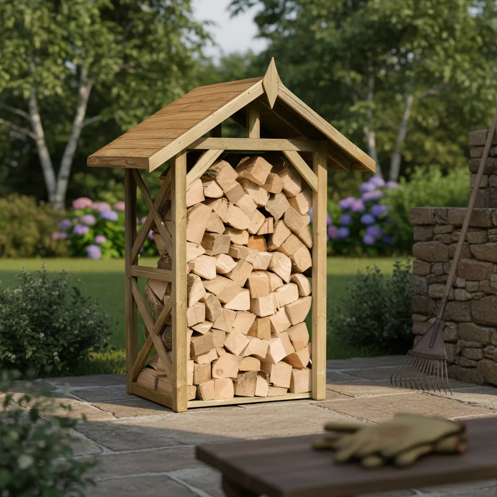 Leñeros De Madera Para Exterior / Cobertizo Leña-2