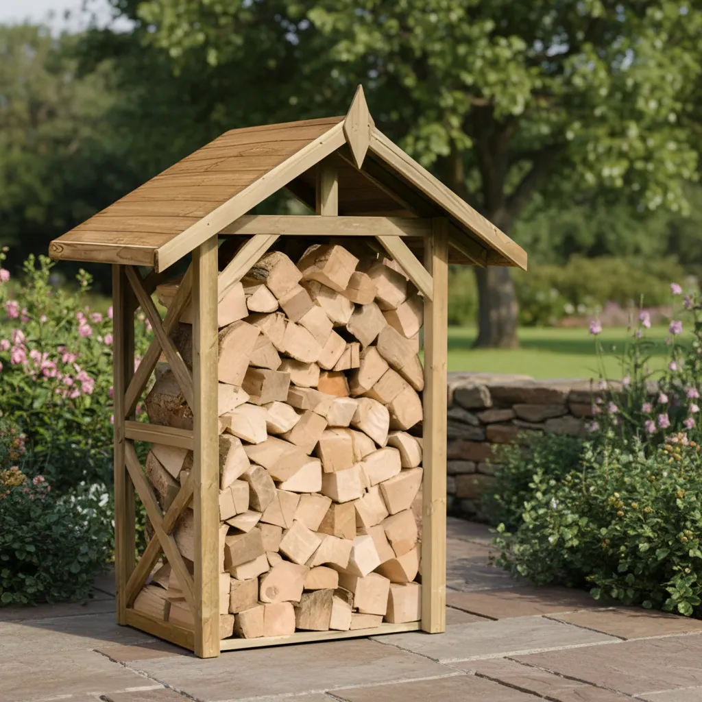 Leñeros De Madera Para Exterior / Cobertizo Leña-3