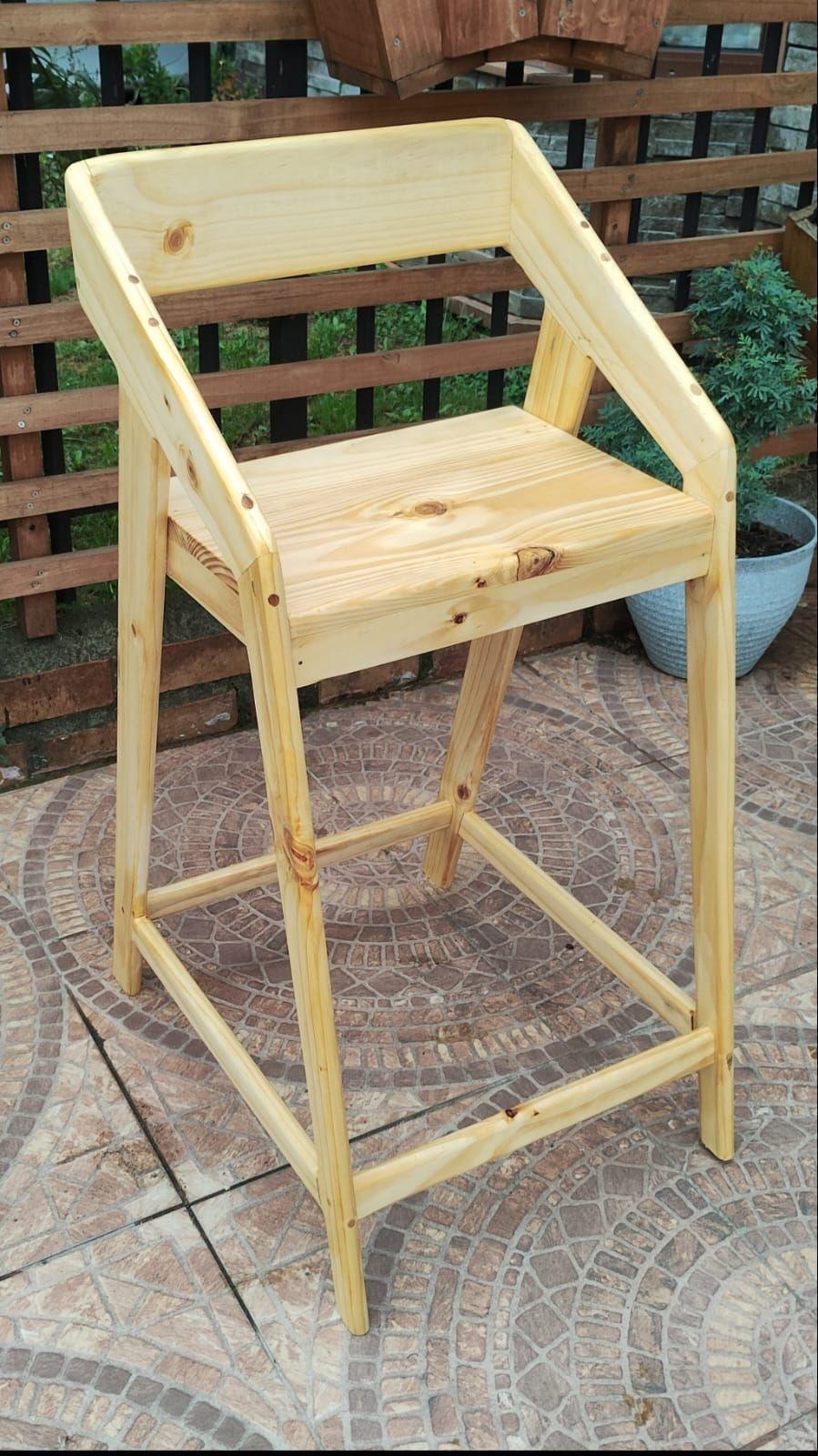 Silla Bar Katakana Madera Taburete Butaca-2