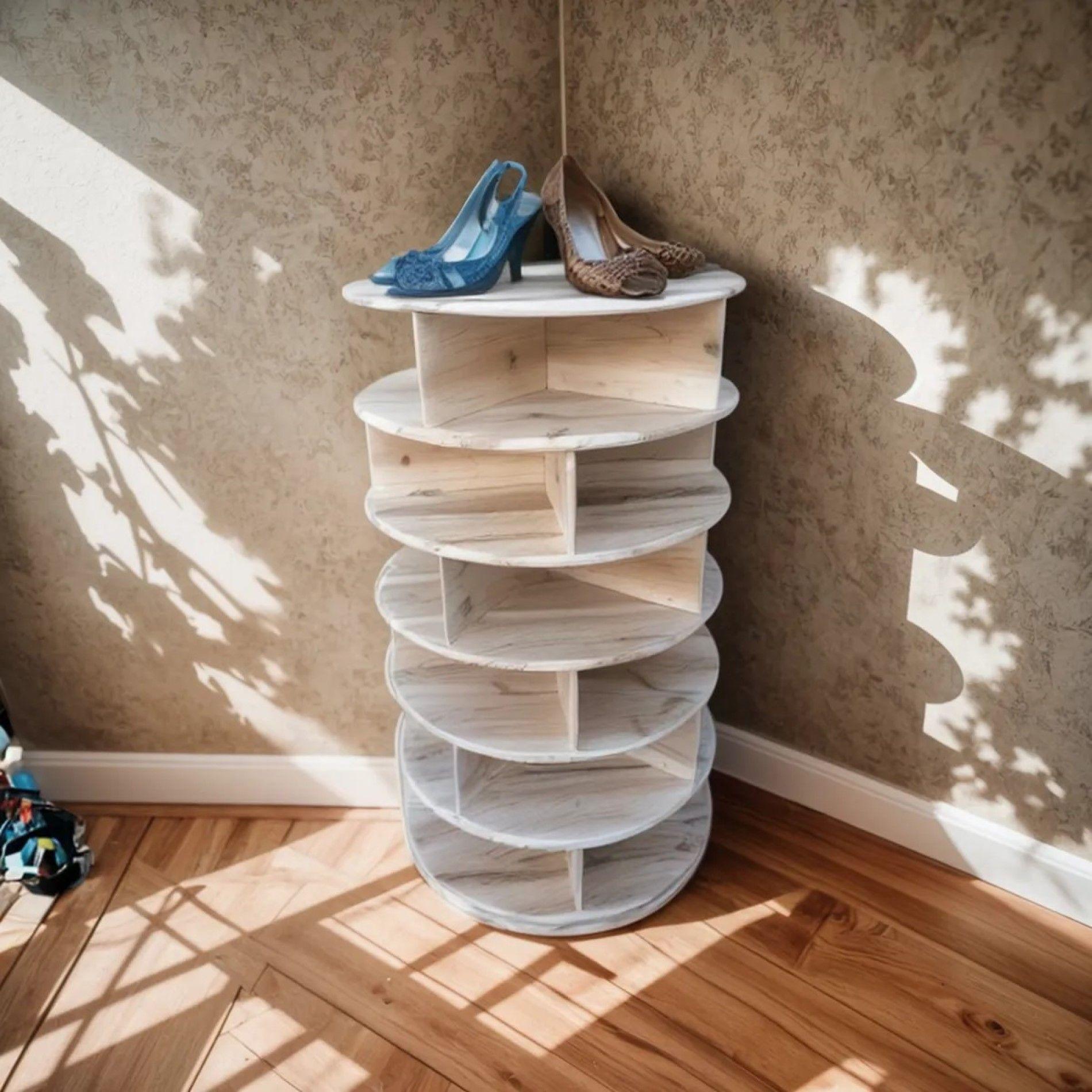 Zapatero Giratorio Madera 7 Niveles-0