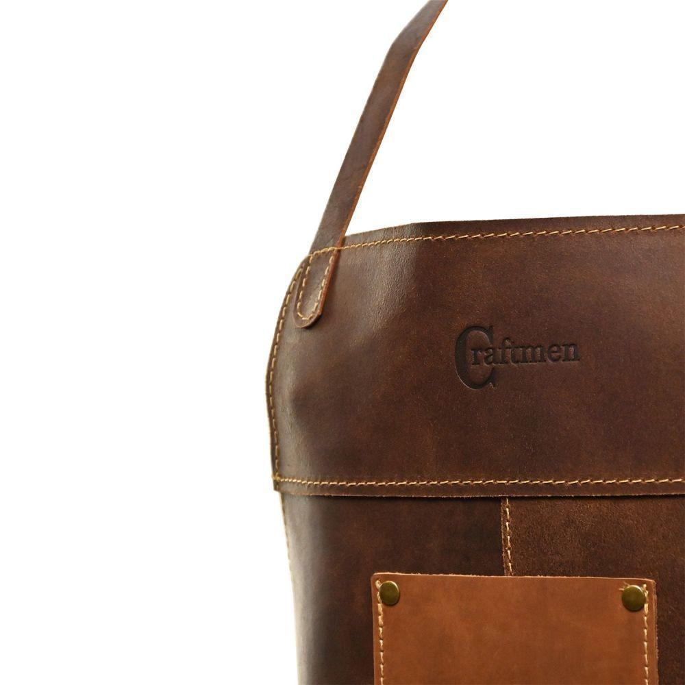 Pechera 100% cuero natural café oscuro  Craftmen-2