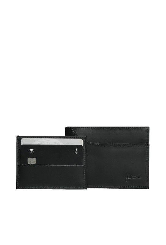 Billetera con tarjetero 100% cuero natural negro Cox Craftmen-3
