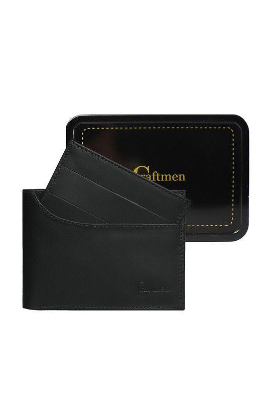 Billetera con tarjetero 100% cuero natural negro Cox Craftmen-5