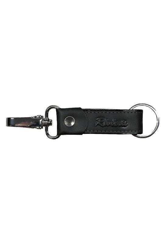 Pack Hombre Billetera-Llavero  100% cuero natural negro  Riviera -4